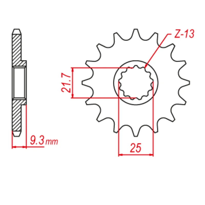 Traction bike shoes-MTX 1539 Steel Front Sprocket #520 (13T) (10-539-13)