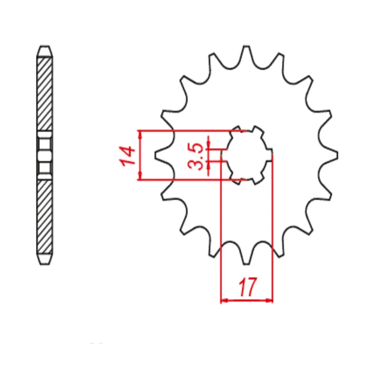 Thick shoe straps-MTX 1540 Steel Front Sprocket #420 (14T) (10-1540-14)