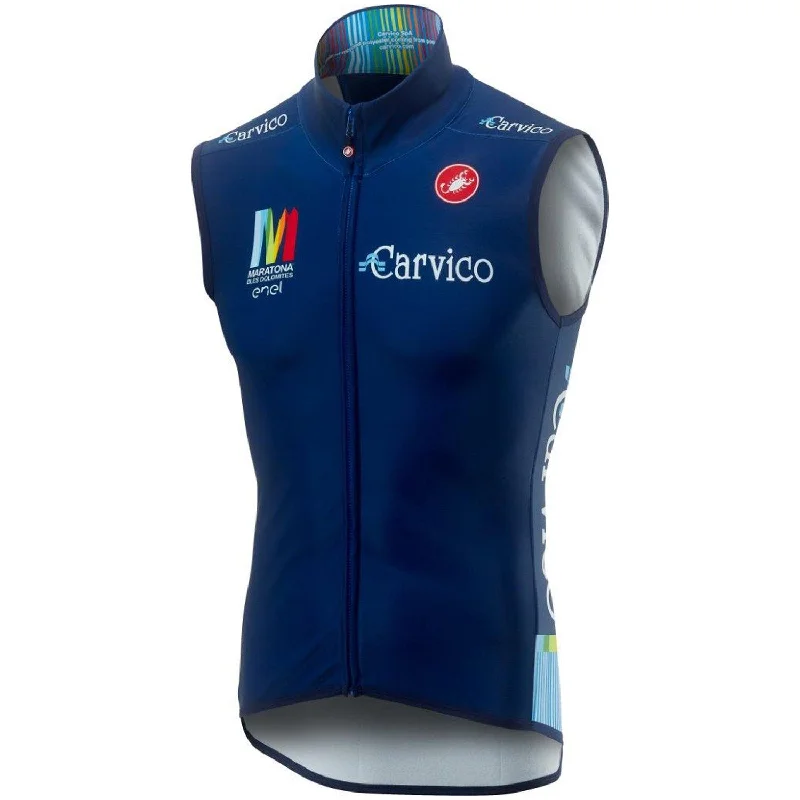 cycling clothing with squad badges-Gilet Carvico maratona dles dolomites - Enel 2019