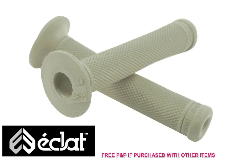 hybrid sprint bicycle grips-ECLAT ASHLEY CHARLES SIGNATURE BMX HANDLEBAR GRIPS, ELASTOMER RUBBER GREY