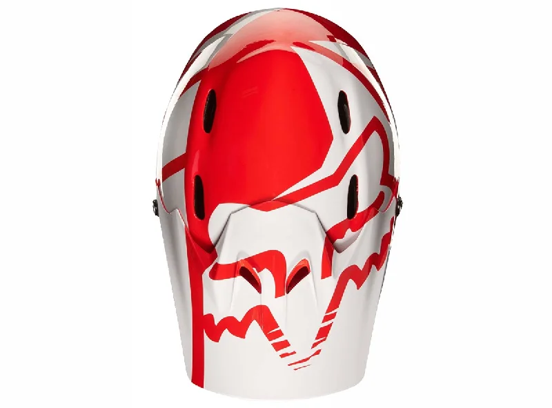 Bicycle helmet smart buy-Fox Racing Rampage Race Full Face Helmet - Red-White