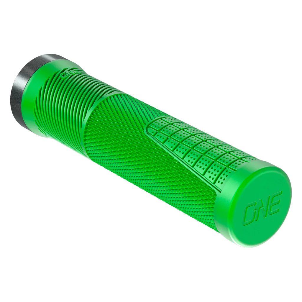 red budget bike grips-OneUp Thin Lock-On MTB Grips - Green