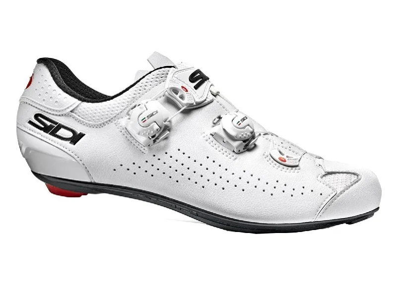 cycling clothing for penny pinchers-Sidi Genius 10 Road Shoe - White-Black Liner