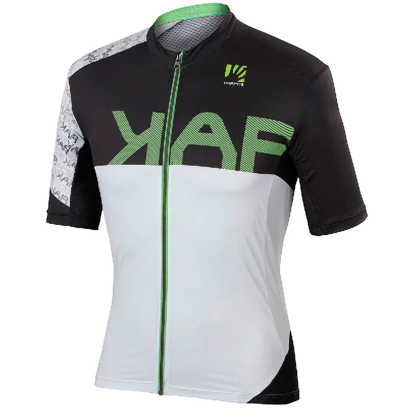 recycled cycling clothing choices-Maglia Karpos Jump - Bianco nero