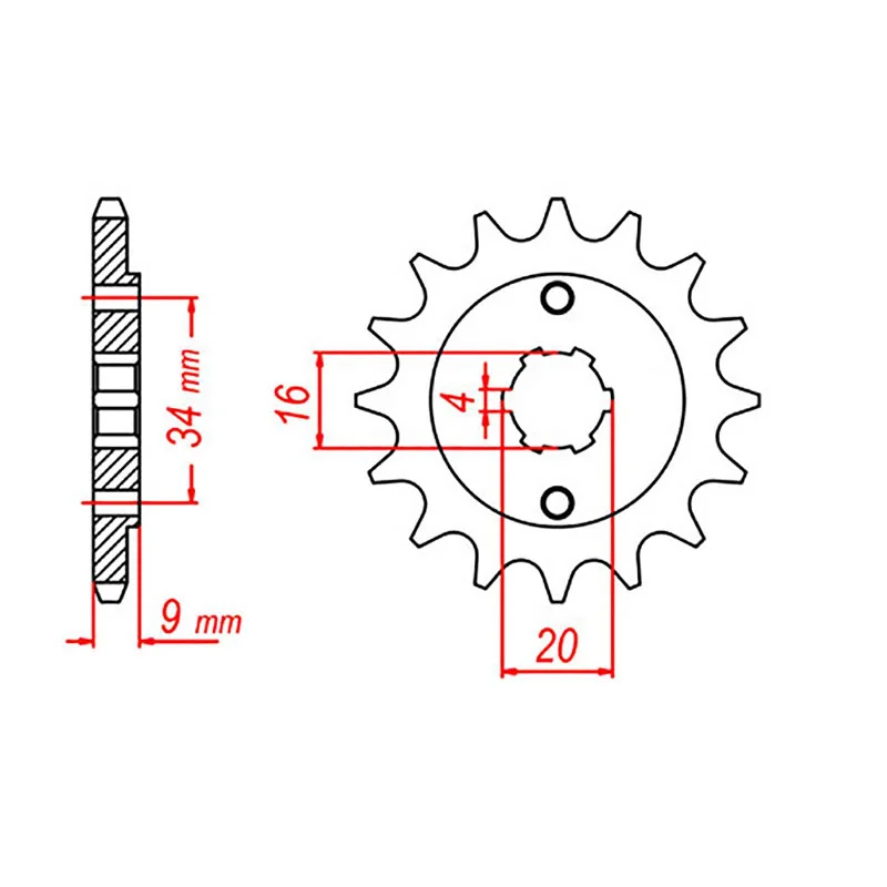 Sun-shield bike cap-MTX 1554 Steel Front Sprocket #520 (14T) (10-37F-14)