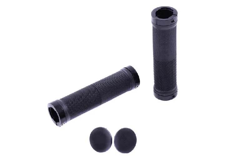 carbon fiber retro bike grips-CLARKS QUALITY DOUBLE LOCK ON BIKE HANDLEBAR GRIPS VICE LOCK WITH PLUG IN ENDS