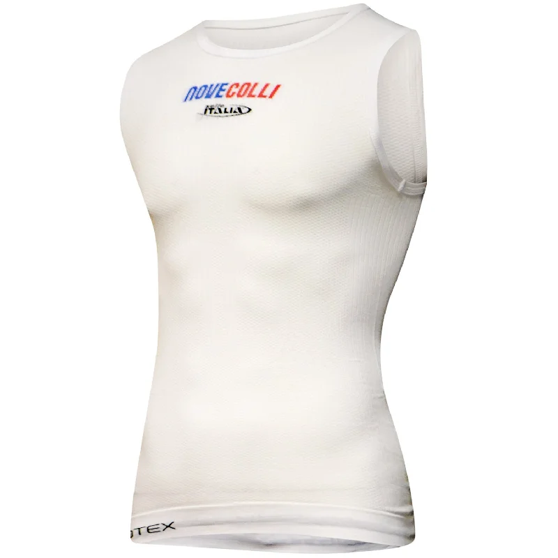 cycling clothing with fluid fit-Maglia intima senza maniche Biotex Novecolli - Bianco