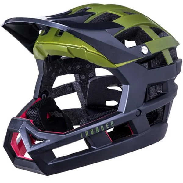 Bicycle helmet tear proof-Kali Invader Enduro Helmet - Solid Matt Khaki-Black