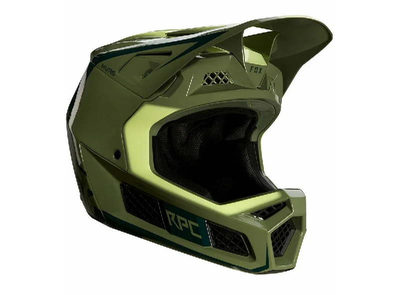 Bicycle helmet job essential-Fox Racing Rampage Pro Carbon Full Face Helmet - Pine - 2020