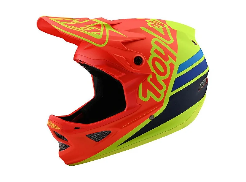 Bicycle helmet forward thinking-Troy Lee Designs D3 Fiberlite Full Face Helmet - Silhouette - Orange-Yellow - 2020