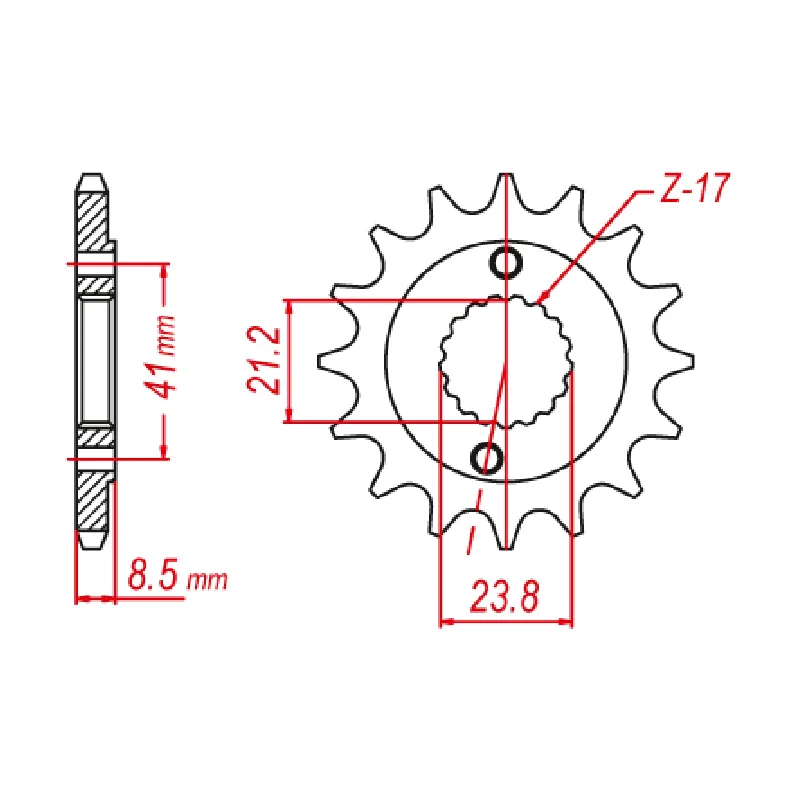 Airy bike socks-MTX 1322 Steel Front Sprocket #520 (16T) (10-587-16)